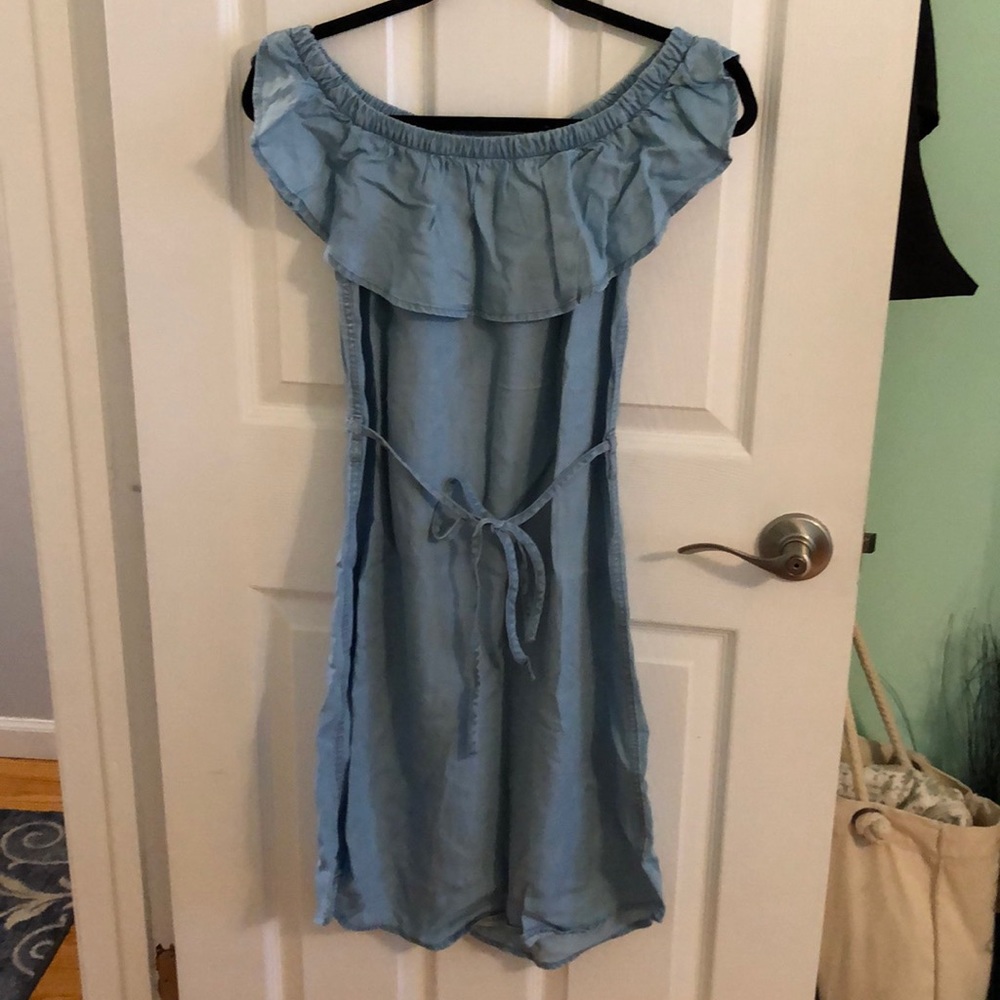 Off-the-Shoulder Denim Dress